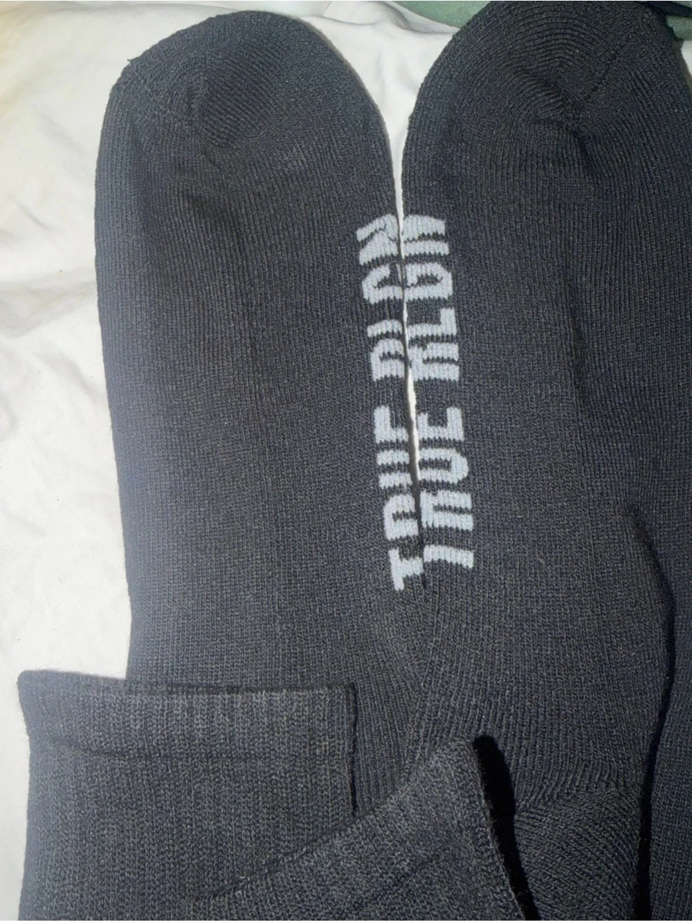 Men’s black mid calf true religion Socks